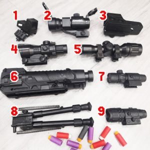 NERF 軟彈 水彈 生存 配件 瞄具 瞄準鏡 手電筒 外紅點 下掛 腳架 塑料玩具